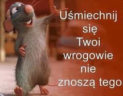 Szczur z uśmiechem na twarzy